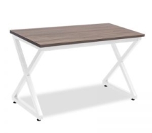 Bàn Nhân Viên Chữ X Màu Trắng Mặt Màu Óc Chó