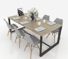 Bàn Họp Hiện Đại Chân Sắt Mặt