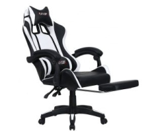 Ghế Game Có Gác Chân Màu Trắng Đen