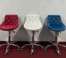 Ghế xoay học tập, làm việc, makeup, nail, spa vải nhung đính đá