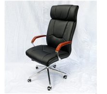 Ghế lãnh đạo nệm bọc da tay viền gỗ sang trọng TM858