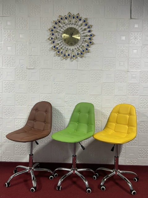 Ghế Xoay Văn Phòng Eames, Ghế Học Tập Làm Việc Nhiều Chức Năng, Chân Thép Lưng Nệm Bọc Da