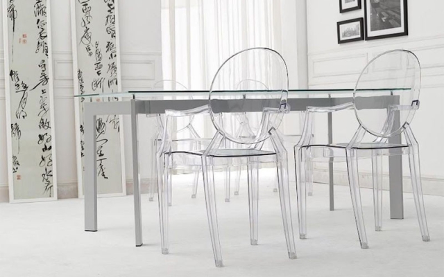 Ghế trong suốt hiện đại Louis ghost có tay