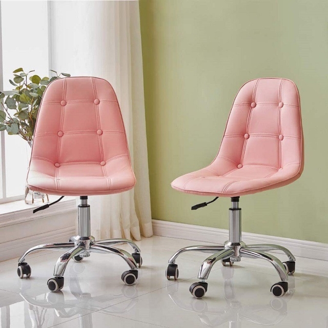 Ghế Xoay Văn Phòng Eames, Ghế Học Tập Làm Việc Nhiều Chức Năng, Chân Thép Lưng Nệm Bọc Da