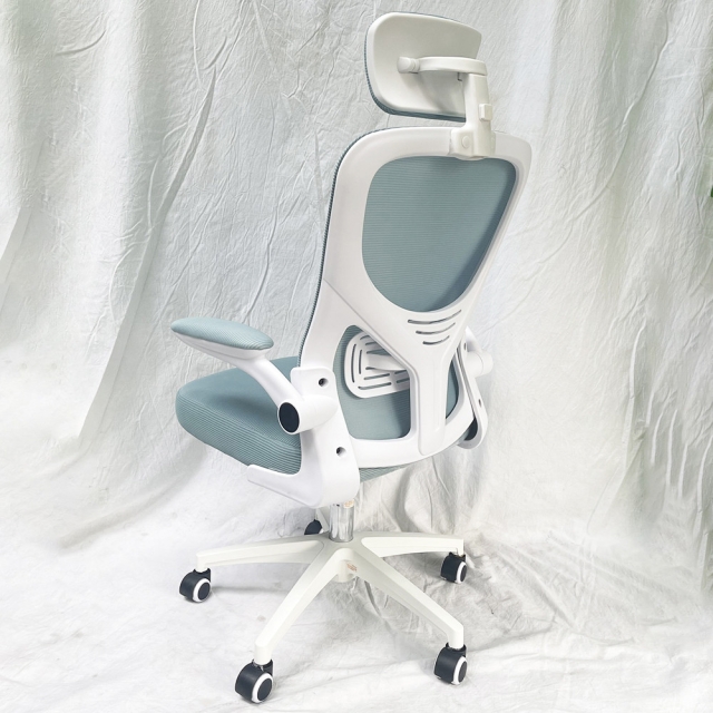 Ghế văn phòng có tựa đầu tay lật màu xanh TM8332