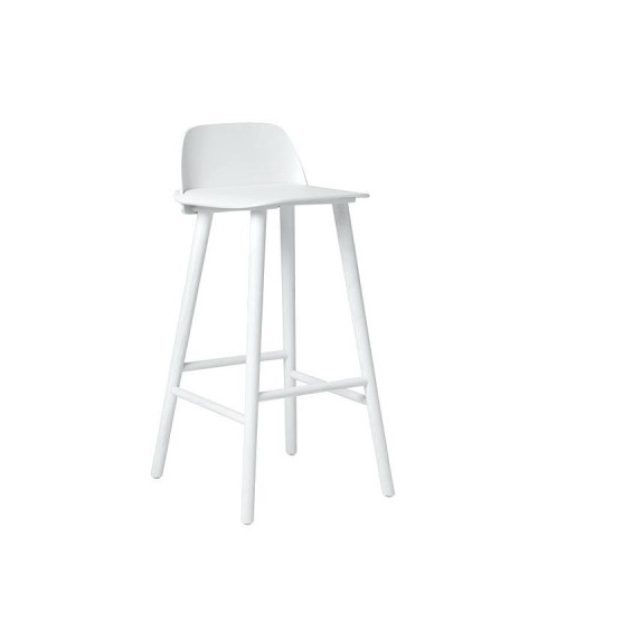 Ghế quầy Bar Nerd chân sắt giả gỗ lưng nhựa nhiều màu