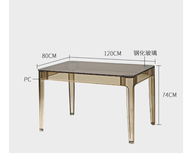 Bàn ăn mặt kính cường lực khung nhựa PC cao cấp GHOST TABLE