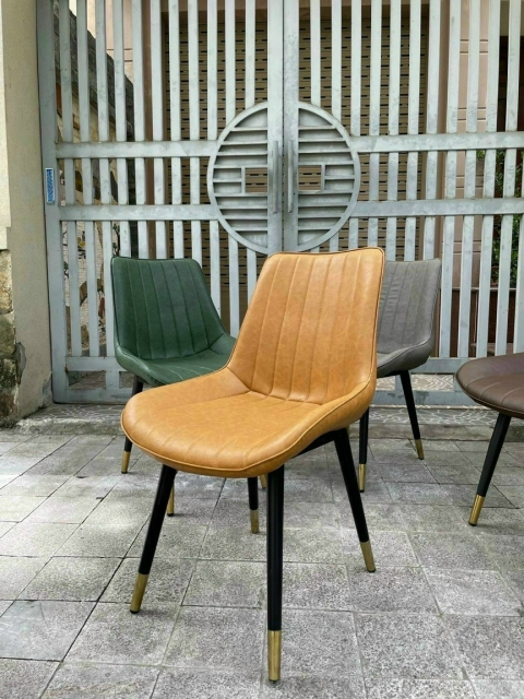 Ghế Ăn Loft Trám Sọc Bọc Da